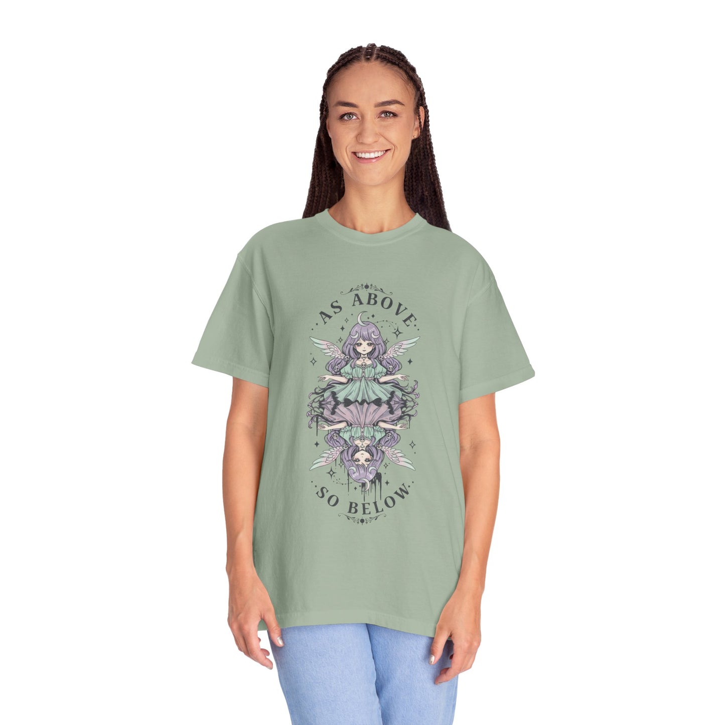 Graphic T-Shirt — "As Above So Below" Mystic Mirror Illustration