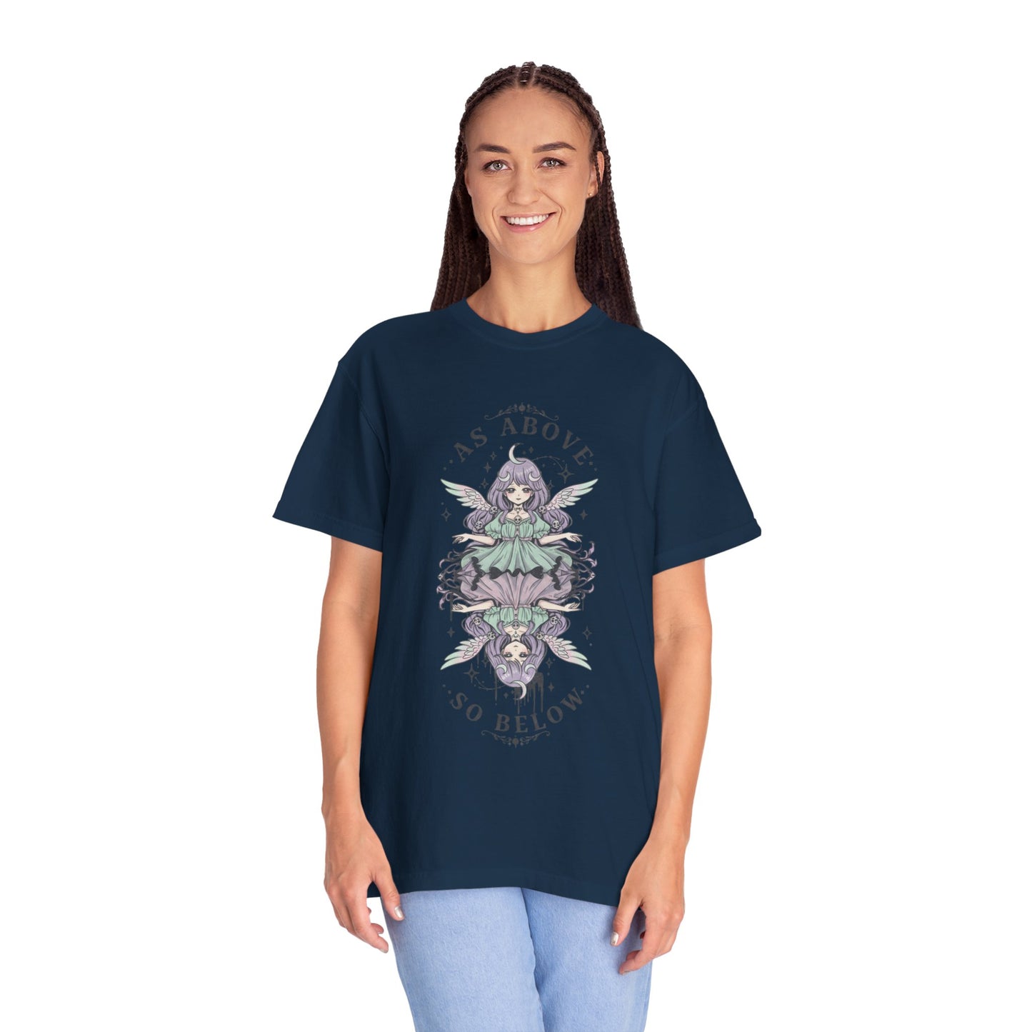 Graphic T-Shirt — "As Above So Below" Mystic Mirror Illustration