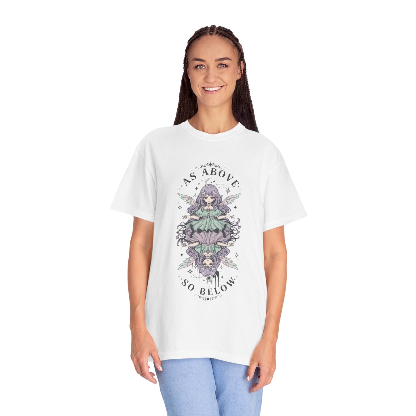 Graphic T-Shirt — "As Above So Below" Mystic Mirror Illustration