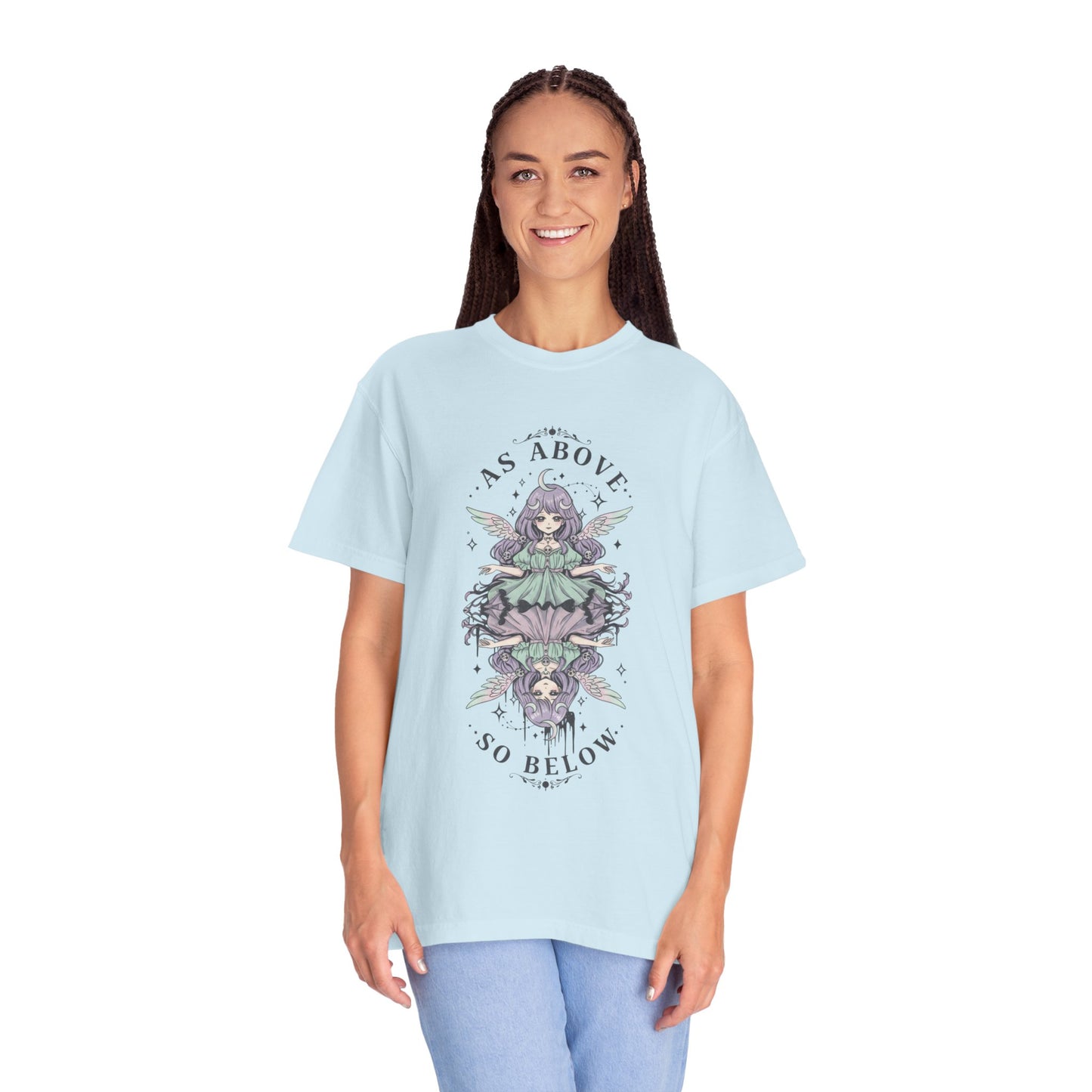 Graphic T-Shirt — "As Above So Below" Mystic Mirror Illustration