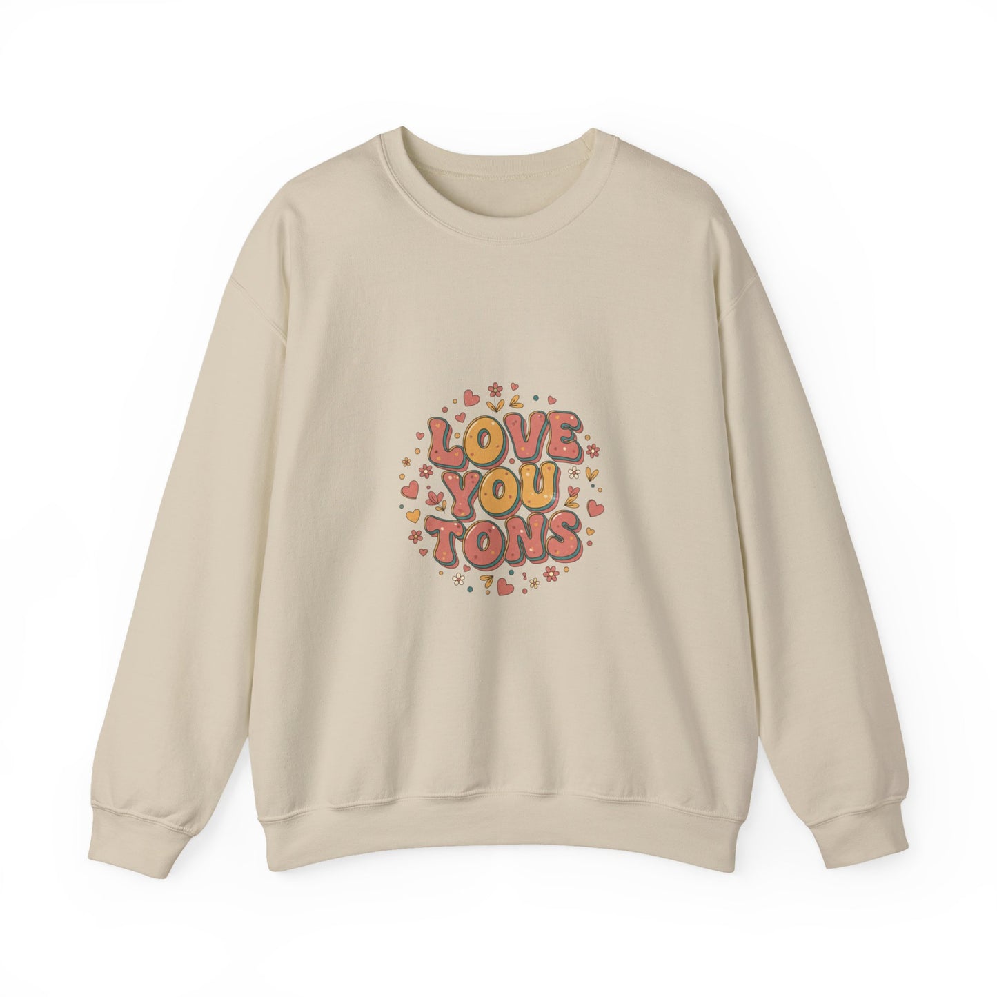Love You Tons sweatshirt | Retro Valentine 70s bubble font, vintage romance