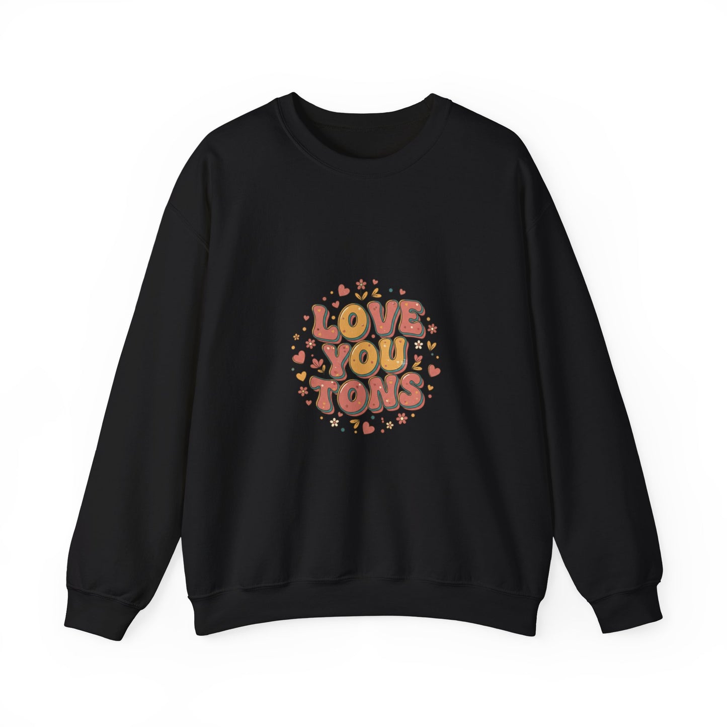Love You Tons sweatshirt | Retro Valentine 70s bubble font, vintage romance