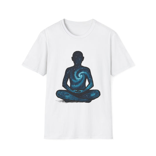 Meditation Galaxy T-Shirt — Cosmic Yoga Silhouette Tee