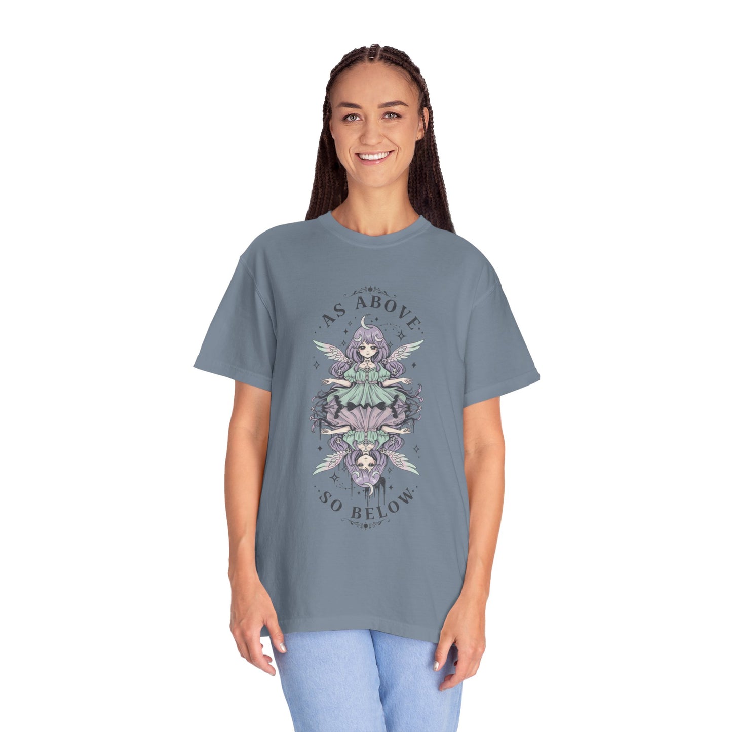 Graphic T-Shirt — "As Above So Below" Mystic Mirror Illustration