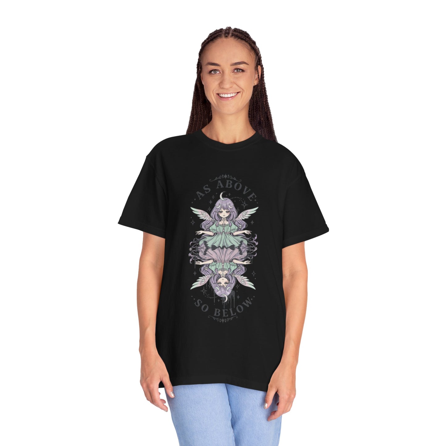 Graphic T-Shirt — "As Above So Below" Mystic Mirror Illustration