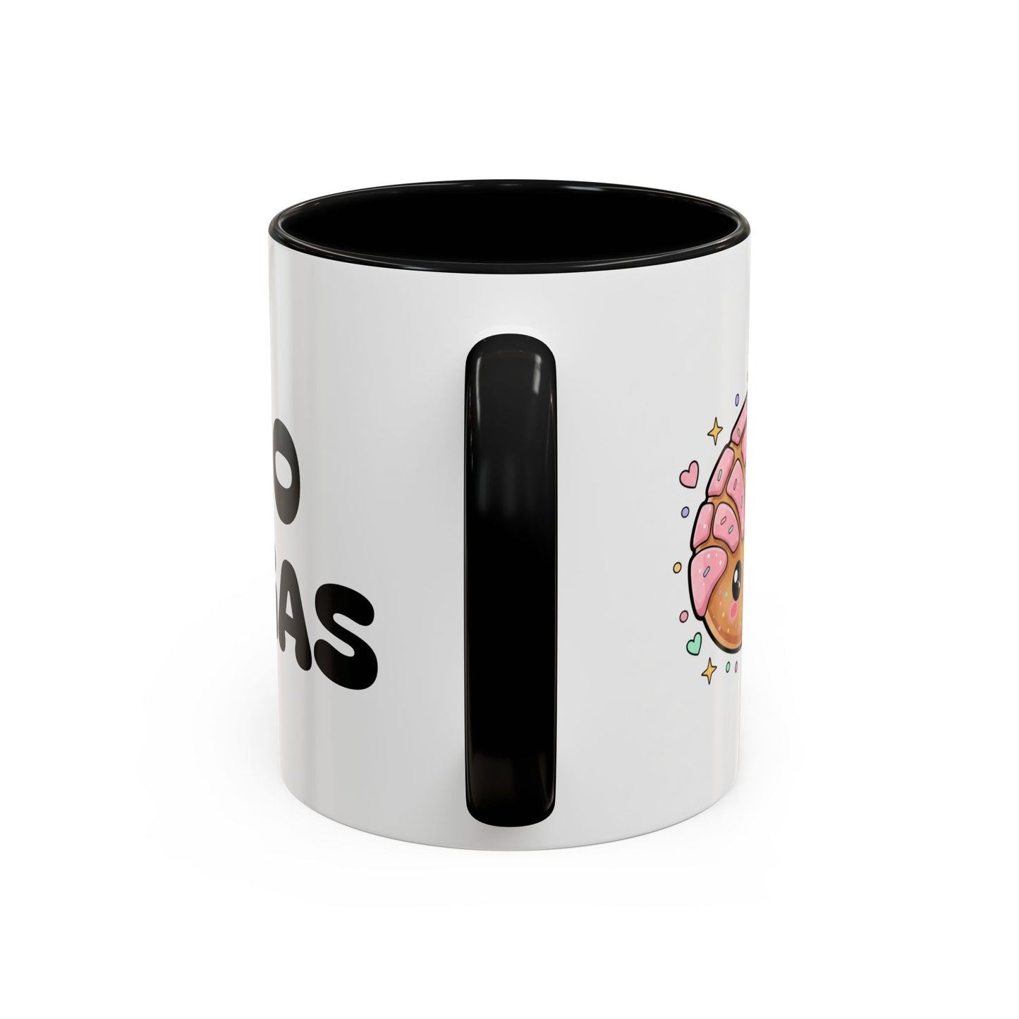 Accent Coffee Mug — 'Como Chingas' Funny Spanish Coffee Cup with Cute Donut Illustration
