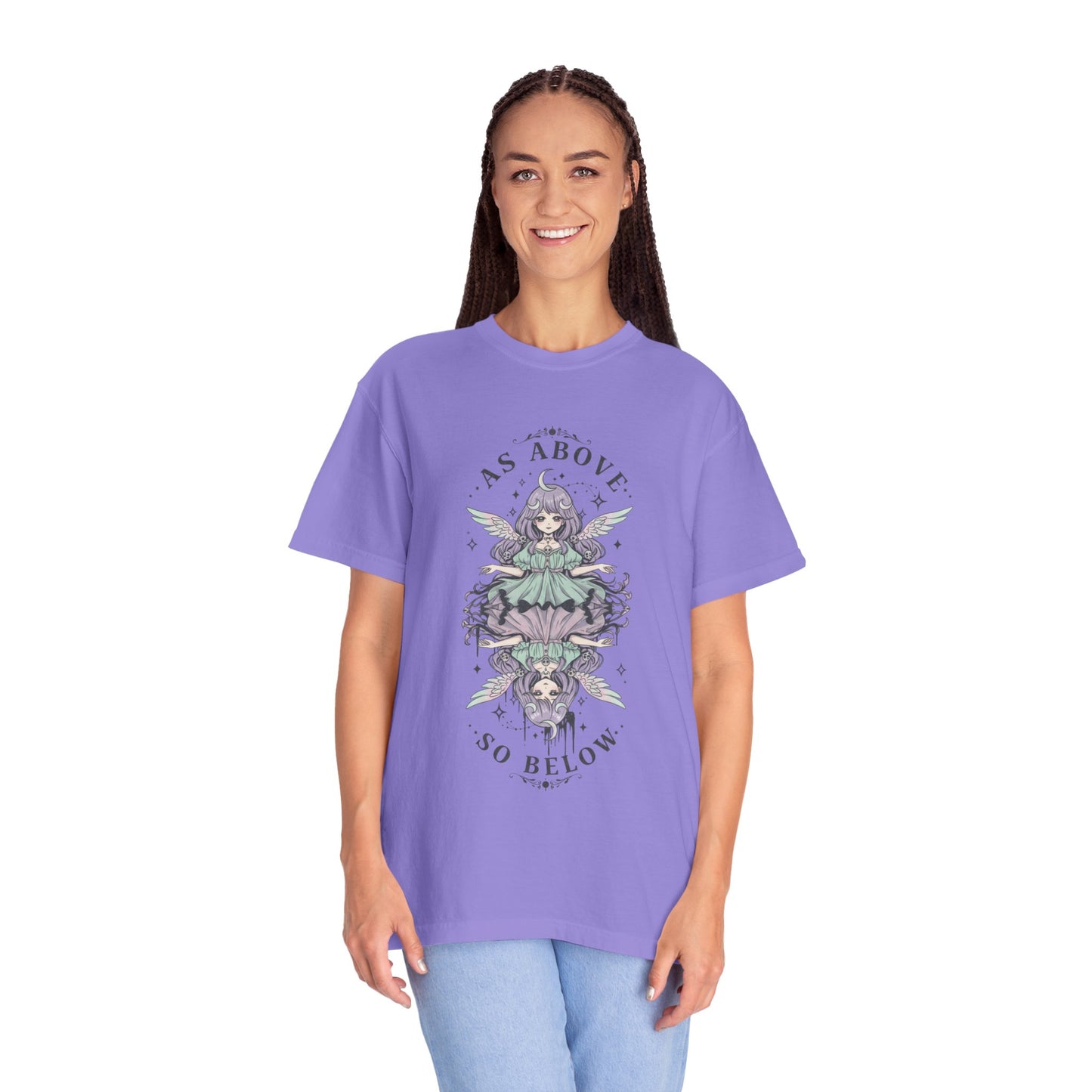 Graphic T-Shirt — "As Above So Below" Mystic Mirror Illustration