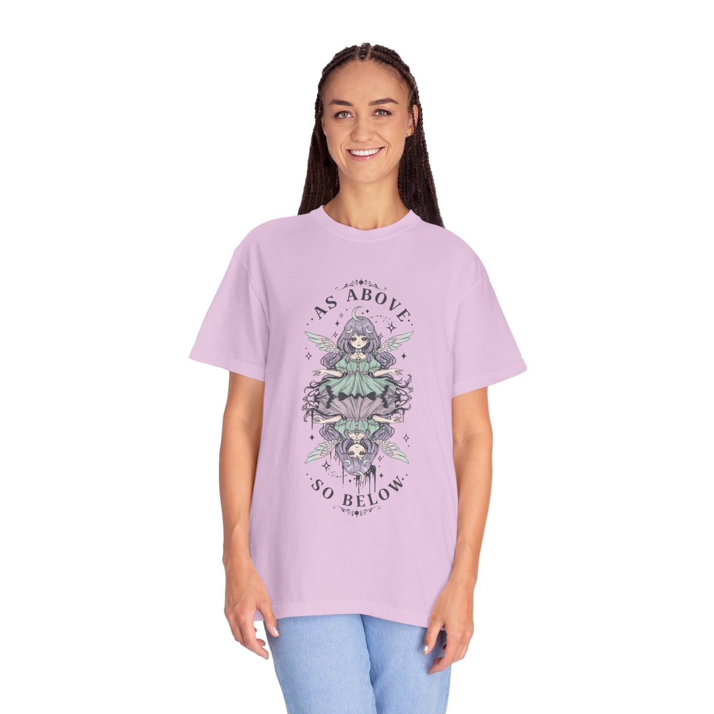 Graphic T-Shirt — "As Above So Below" Mystic Mirror Illustration