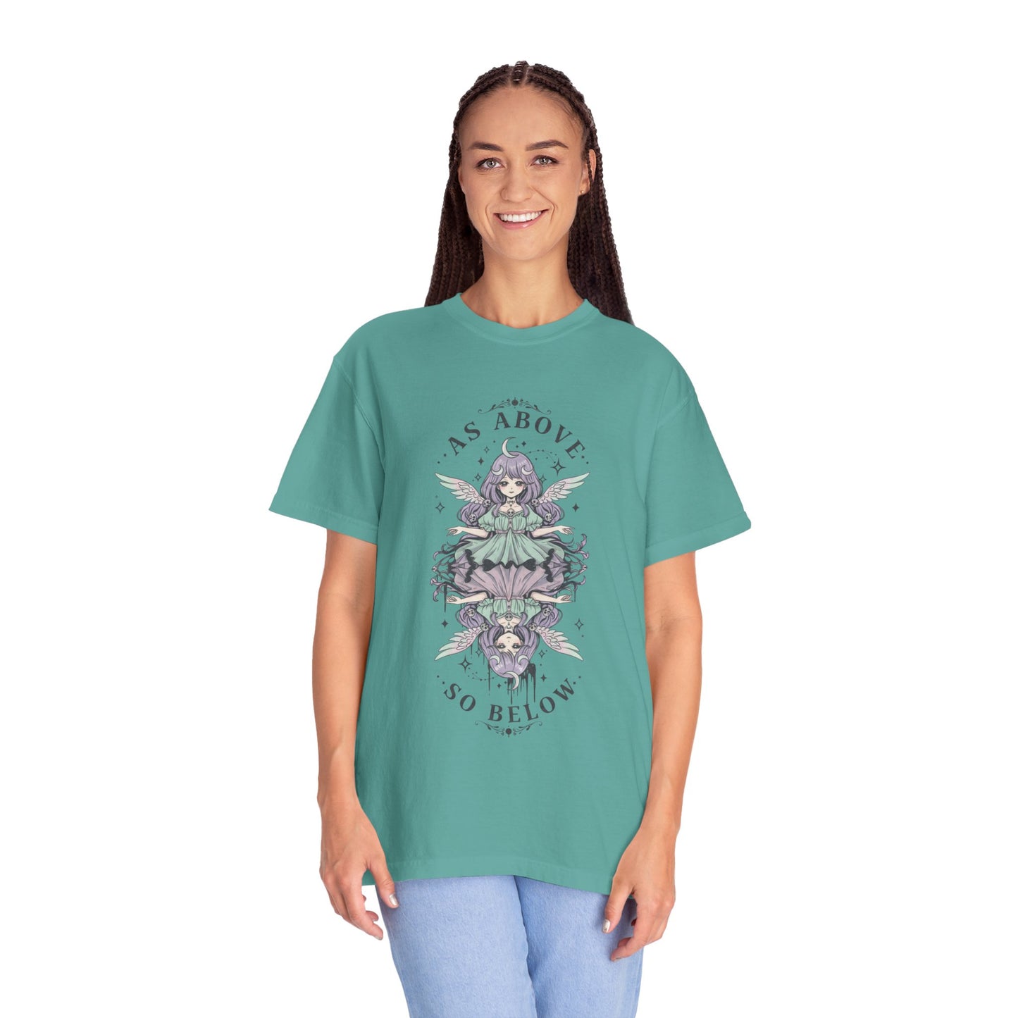 Graphic T-Shirt — "As Above So Below" Mystic Mirror Illustration