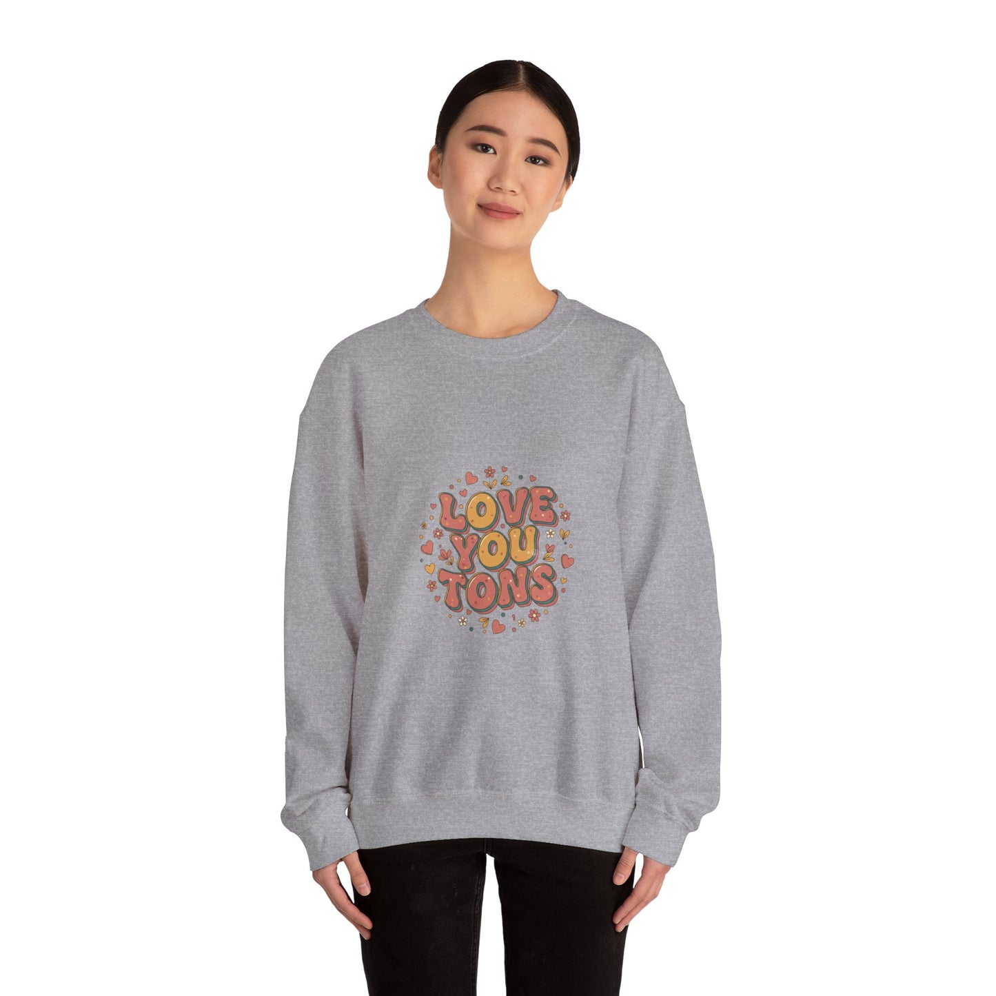 Love You Tons sweatshirt | Retro Valentine 70s bubble font, vintage romance