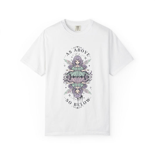 Graphic T-Shirt — "As Above So Below" Mystic Mirror Illustration