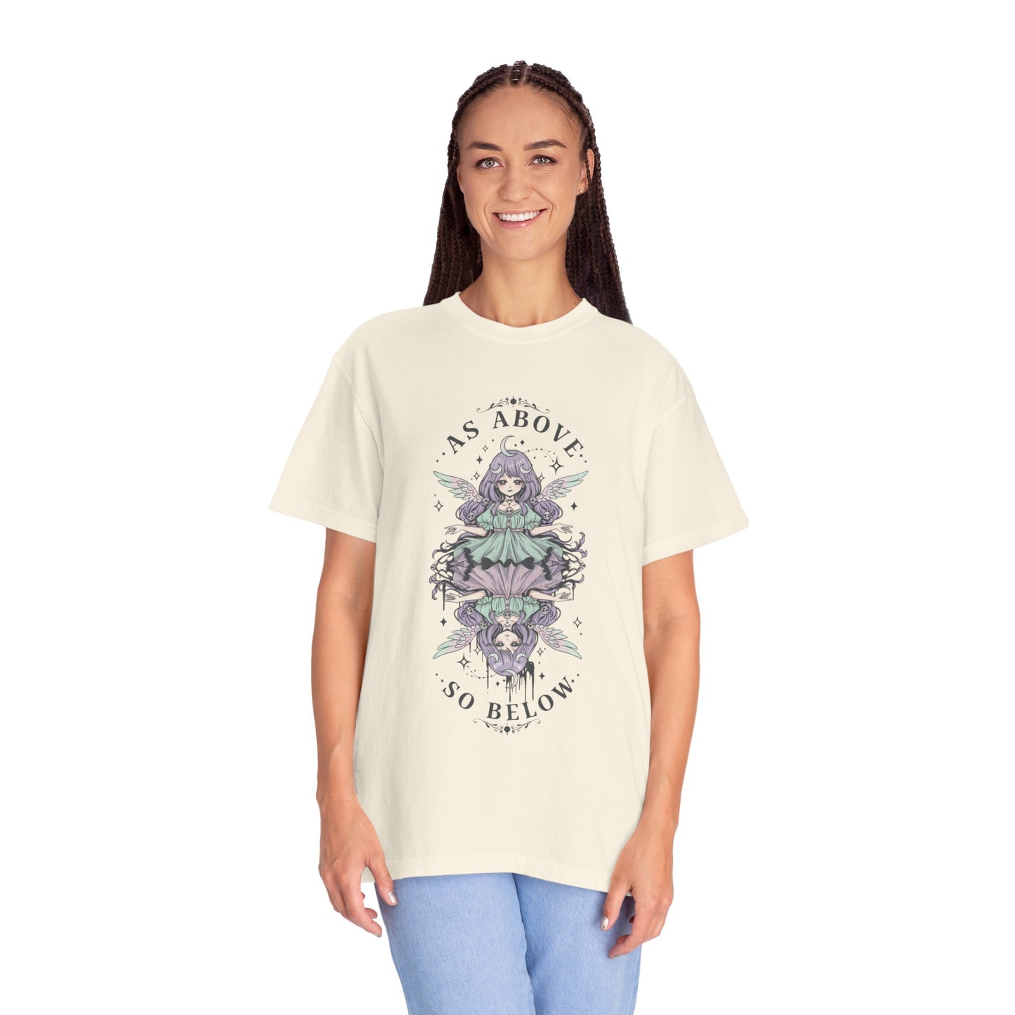 Graphic T-Shirt — "As Above So Below" Mystic Mirror Illustration