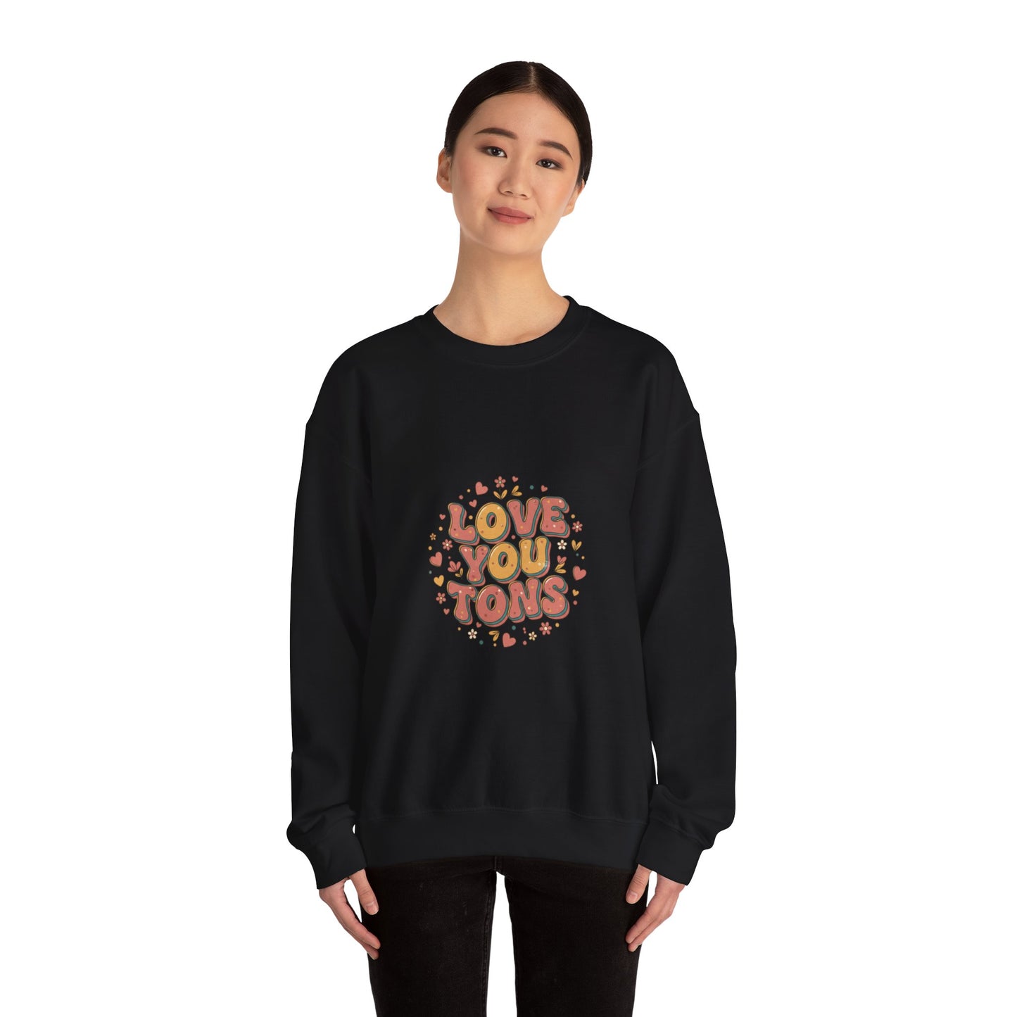 Love You Tons sweatshirt | Retro Valentine 70s bubble font, vintage romance